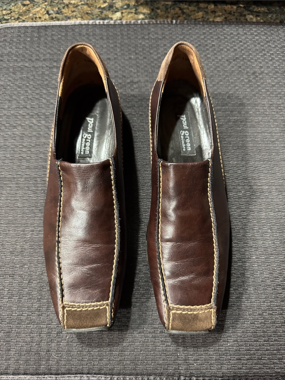 Paul Green Ladies Dark Brown Leather Slip-On Loafers